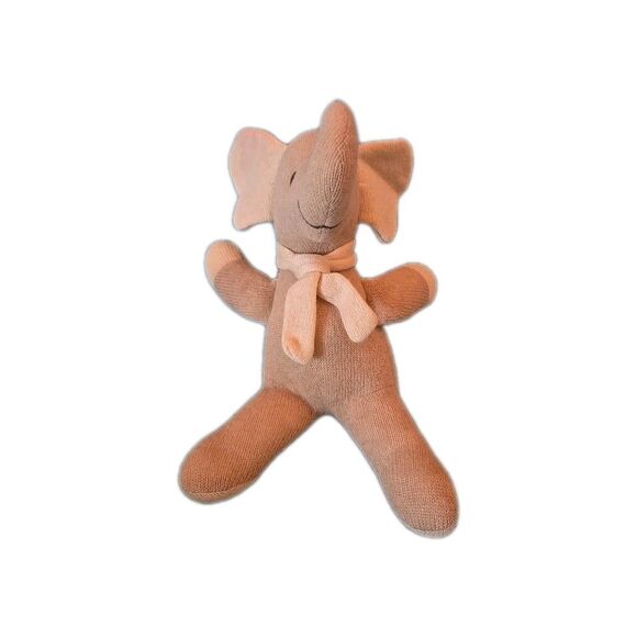 Banana Republic Elephant Logo Stuffed Animal Soft Wearing Off White Scarf 11" - Picture 1 of 5